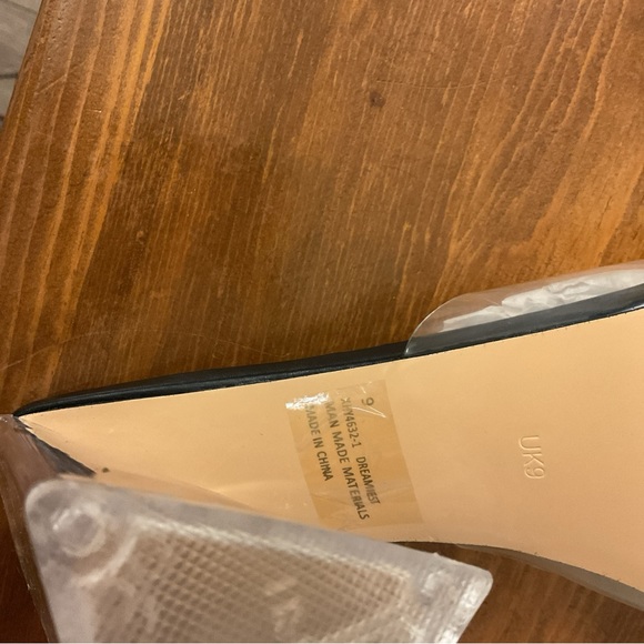 EGO Womens Clear Open Toe Slip-On Butterfly Block Heel Pump Heels Size 9 - Picture 8 of 11